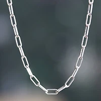 Sterling silver chain necklace, 'Next Ecstasy' - High-Polished Unisex Sterling Silver Cable Chain Necklace