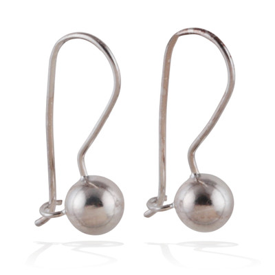 Sterling silver drop earrings, 'Globe Duo' - Avant-Garde High-Polished Sterling Silver Drop Earrings