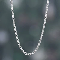 Sterling silver chain necklace, 'Linked Future' - Minimalist High-Polished Sterling Silver Rolo Chain Necklace