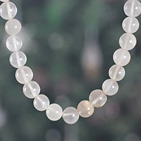 Moonstone beaded necklace, 'Spell of Harmony' - Misty-Palette June-Birthstone Moonstone Beaded Necklace