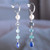 Multi-gemstone dangle earrings, 'Ocean Harmony' - Multi-Gemstone Silver Statement Half-Hoop Dangle Earrings (image 2) thumbail