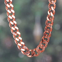 Men’s copper-plated chain necklace, 'Rugged Charm' - Men's Copper-Plated Cuban Link Chain Necklace from India