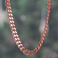 Men’s copper-plated chain necklace, 'Warm Gleam' - Polished Copper-Plated Cuban Link Chain Necklace for Men