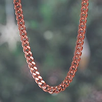 Men’s copper-plated chain necklace, 'Honorable Knight' - Men's Copper-Plated Polished Curb Link Chain Necklace