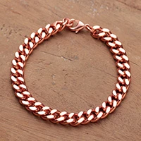 Men’s copper-plated link bracelet, 'Timeless Hue' - Men’s Copper-Plated Link Bracelet with Curb Link Chain