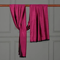 Modal shawl, 'Fusions of Burgundy' - Burgundy and Black Fringed 100% Modal Shawl Made in India