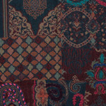 Wool scarf, 'Heritage Mosaic' - Embroidered Patchwork Jacquard Fringed Wool Scarf and Shawl