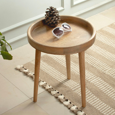 Wood accent table, 'Luster of the Tropics' - Mango Wood Accent and Side Table with Natural Grain Patterns