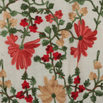 Embroidered wool shawl, 'Exuberant Kashmir Blooms' - Floral Embroidered Wool Shawl with Chain-Stitched Accents