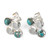 Rainbow moonstone and reconstituted turquoise drop earrings, 'Chic Orbs' - Rainbow Moonstone Reconstituted Turquoise Silver Earrings thumbail