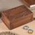 Walnut Jewellery box, 'Kashmir Valley' - Indian Floral Wood Jewellery Box