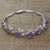 Amethyst link bracelet, 'Purple Mist' - Handmade Floral Sterling Silver and Amethyst Bracelet