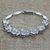 Moonstone tennis bracelet, 'Misty Affair' - Floral Sterling Silver Link Moonstone Bracelet  (image 2) thumbail