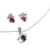 Garnet jewelry set, 'Red Leaves' - Floral Jewelry Set in Sterling Silver and Garnet  (image 2c) thumbail