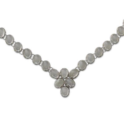 Mondstein-Y-Halskette - Glücksbringer-Halskette aus Sterlingsilber mit Mondstein 