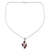 Garnet floral necklace, 'Scarlet Vines' - Sterling Silver Necklace with Garnet Handmade India (image 2a) thumbail