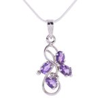 Amethyst pendant necklace, 'Shining Mauve' - Amethyst pendant necklace
