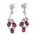 Garnet dangle earrings, 'Deep Red Wine' - Garnet dangle earrings thumbail