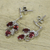 Garnet dangle earrings, 'Deep Red Wine' - Garnet dangle earrings (image 2b) thumbail