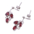 Garnet dangle earrings, 'Deep Red Wine' - Garnet dangle earrings