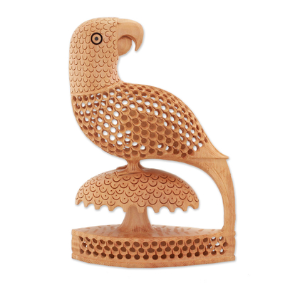 Handcrafted Indian Wood Bird Sculpture