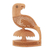 Wood statuette, 'Perky Parrots' - Handcrafted Indian Wood Bird Sculpture (image 2a) thumbail