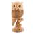 Wood statuette, 'Latticework Owls - Hand Crafted Wood India Jali Sculpture (image 2a) thumbail