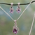 Amethyst jewelry set, 'Wisteria' - Amethyst Jewelry Set Sterling Silver Necklace Earrings (image 2) thumbail