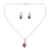 Amethyst jewelry set, 'Wisteria' - Amethyst Jewelry Set Sterling Silver Necklace Earrings thumbail