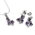 Amethyst jewelry set, 'Mystical Blooms' - Fair Trade Amethyst Necklace and Earrings Jewelry Set 