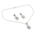 Pearl jewelry set, 'Lunar Magic' - Bridal Pearl Jewelry Set Sterling Silver Necklace Earrings (image 2a) thumbail