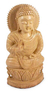 Wood statuette, 'Serene Lord Buddha' - Artisan Crafted Buddhism Wood Sculpture