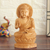 Estatuilla de madera, 'Buda esperanzas de paz en la Tierra' - estatuilla de madera tallada