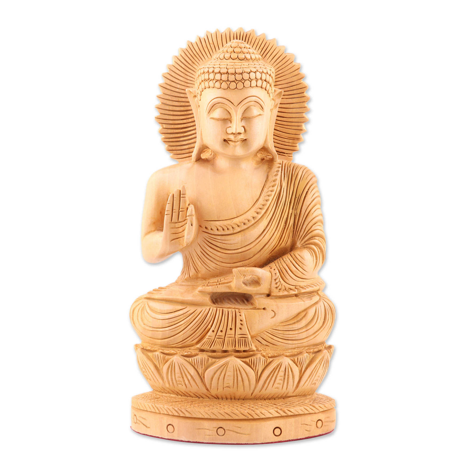 Carved wood statuette - Buddha, Peace on Earth | NOVICA