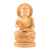 Estatuilla de madera, 'Buda esperanzas de paz en la Tierra' - estatuilla de madera tallada