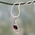 Garnet floral necklace, 'Fire of Romance' - Sterling Silver and Garnet Necklace Modern Necklace (image 2) thumbail