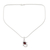 Garnet floral necklace, 'Fire of Romance' - Sterling Silver and Garnet Necklace Modern Necklace thumbail