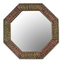 Mirror, 'Memories Beckon' - Repousse Brass Wall Mirror and Frame
