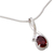 Garnet necklace, 'Love in a Ribbon' - Handcrafted Indian Sterling Silver Pendant Garnet Necklace (image 2b) thumbail