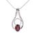 Garnet pendant necklace, 'Angel of Love' - Sterling Silver and Garnet Necklace Modern Jewelry (image 2c) thumbail