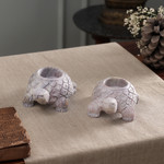 Soapstone candleholders, 'Turtle Twins' - Soapstone candleholders