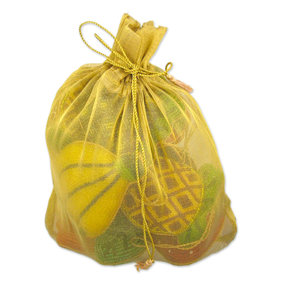Beaded ornaments, 'Luscious Fruit' (set of 10) - Beaded ornaments (Set of 10)