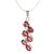 Halskette mit Granat-Anhänger - Granat-Anhänger-Halskette, handgefertigt aus Sterlingsilber, Indien