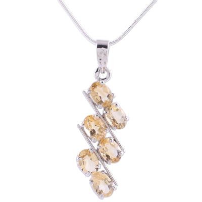 Topaz pendant necklace, 'Sky Fire' - Sterling Silver and Topaz Pendant Necklace