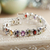 Multi-gemstone link bracelet, 'Sparkle' - Handmade Sterling Silver Link Bracelet Multigem Jewelry thumbail