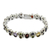 Multi-gemstone link bracelet, 'Sparkle' - Handmade Multi-gemstone Sterling Silver Link Bracelet