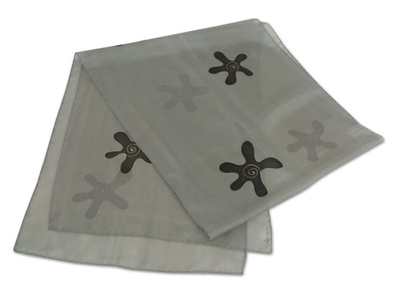 Silk scarf, 'Starfish' - Silk Floral Scarf