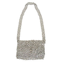 Soda pop-top shoulder bag, 'Shimmery Night' - Recycled Aluminum Soda Pop-Top Handbag