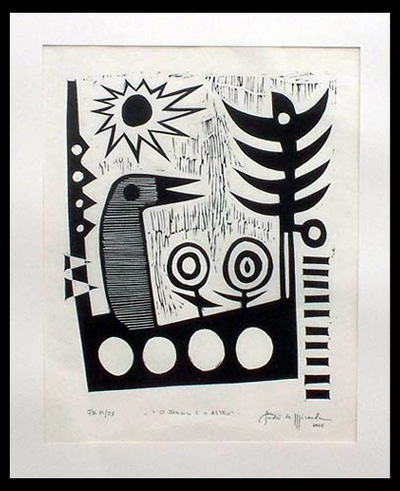 'Garden of the Star' - Signed Numbered Cubist Style Garden Scene Print