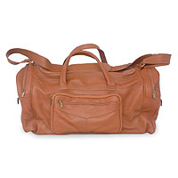 Leather travel bag, 'Brazil' (large) - Leather travel bag
